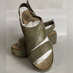 Antelope Copper Green Metallic Platform Sandal